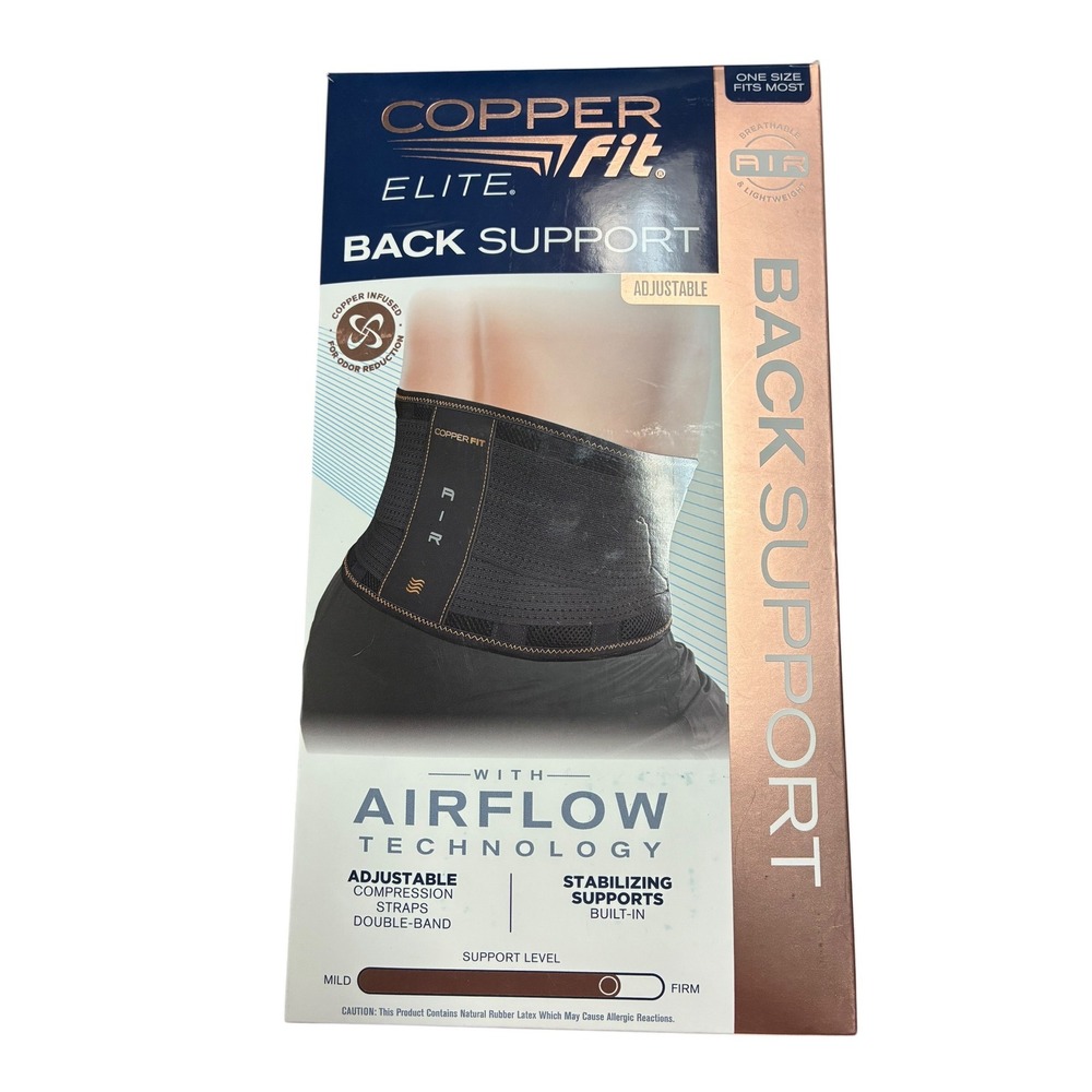 Copper Fit Elite Back Support Adjustable One Size Airflow Compression Brace